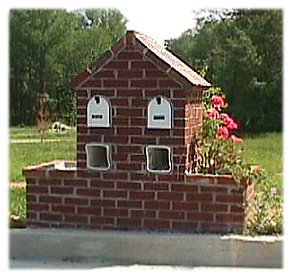 A double brick mailbox