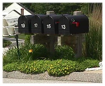A group of rural mailboxes