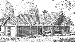 L-580-G Carriage house plans or guest house plans with two car garage