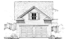 RT-202-GA Detached two car garage or workshop with second floor studio apartment...