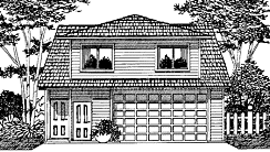 SUN-3555 Two car garage with 2 bedroom apartment above