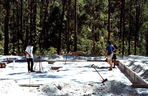 Digging the footings and forming up for the concrete slab.