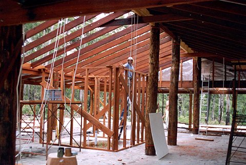 Internal frames for walls that will not be mud brick.. the bathroom.