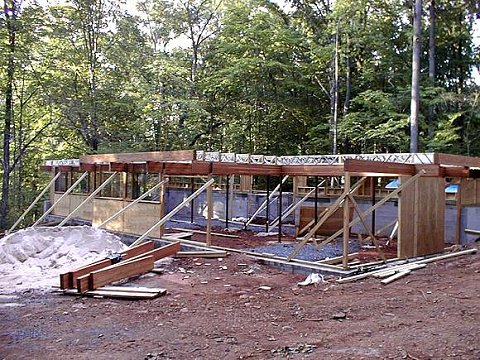 Progress photo from the rear of the house