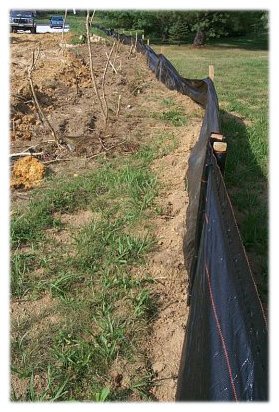 Silt fence for sediment control