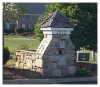 Stone mailbox and trash can container