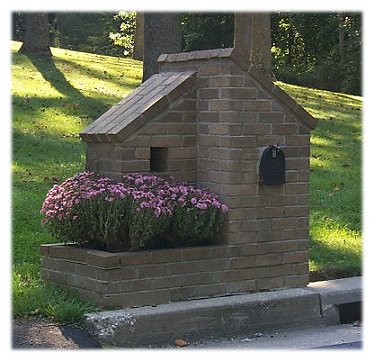 A custom contemporary brick mailbox