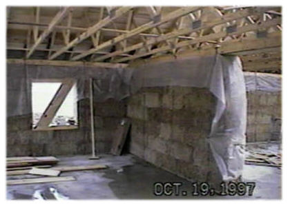 A garage in a house of straw