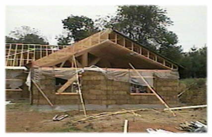 Picture Of Scissor Trusses On A Straw Bale House In Pa