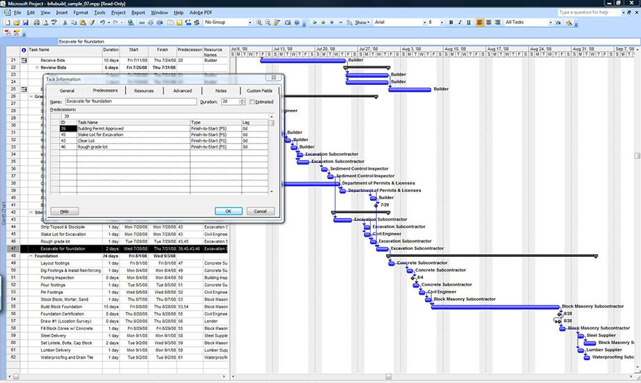 Gantt Chart Construction Template Excel