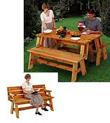 Convertible Picnic Table Double Bench Combination